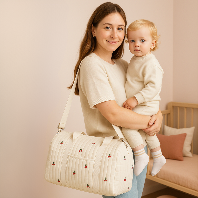 Grand Sac à Langer Bébé Maternité Coton