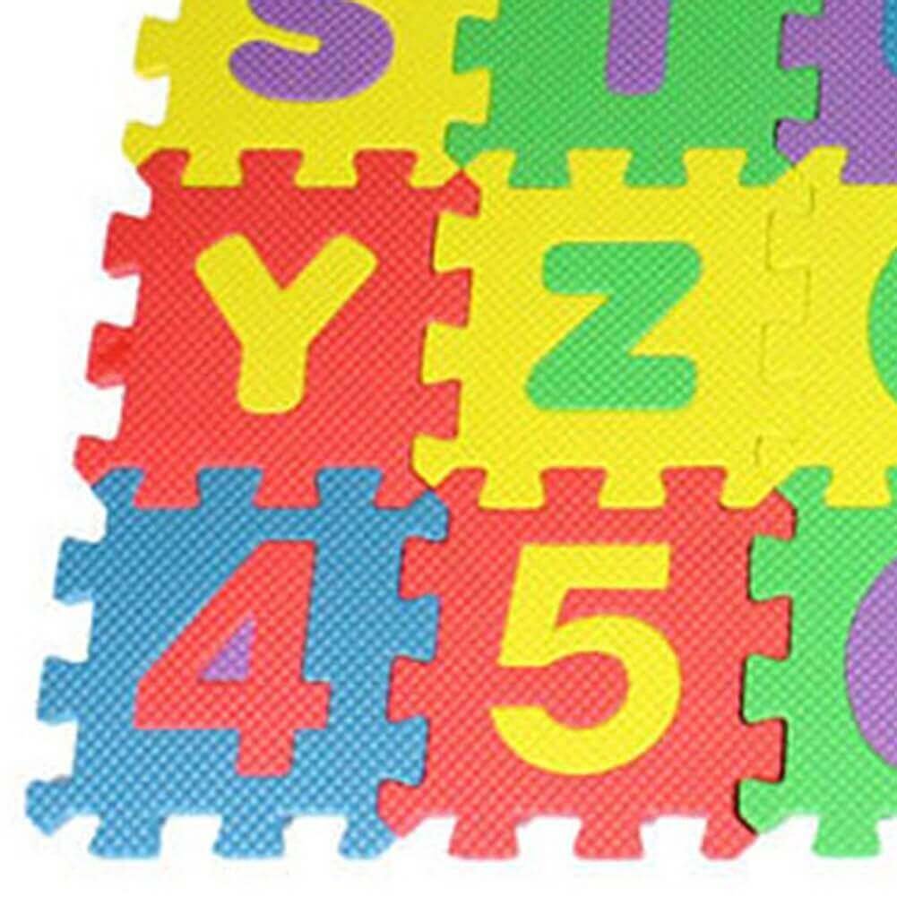 Tapis de Puzzle en Mousse Mini 36 Pièces (Tuiles d'Apprentissage de l'Alphabet et des Chiffres)