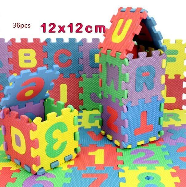 Tapis de Puzzle en Mousse Mini 36 Pièces (Tuiles d'Apprentissage de l'Alphabet et des Chiffres)