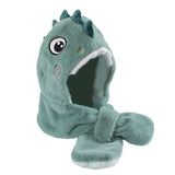 Set Invernale in Peluche DinoCozy™ 3-in-1 (Cappello con Cappuccio, Sciarpa e Tasche)
