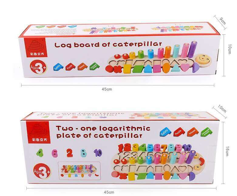 EduColor™ Montessori Wooden Math & Shape Puzzle Board (All-in-One Learning Center)