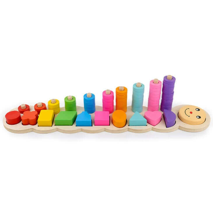 EduColor™ Montessori Wooden Math & Shape Puzzle Board (All-in-One Learning Center)
