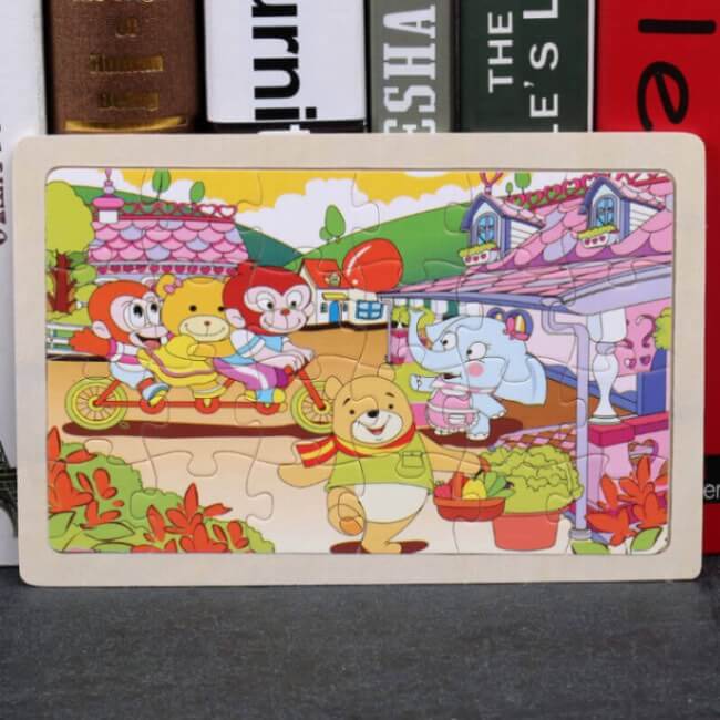 Puzzle en Bois de Découverte de la Faune dans une Boîte de Rangement (Ensemble de Puzzle de 80 Pièces)