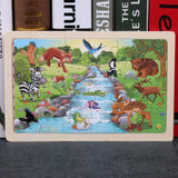 Puzzle en Bois de Découverte de la Faune dans une Boîte de Rangement (Ensemble de Puzzle de 80 Pièces)