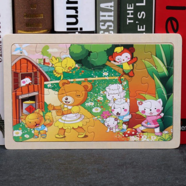 Puzzle en Bois de Découverte de la Faune dans une Boîte de Rangement (Ensemble de Puzzle de 80 Pièces)