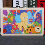 Puzzle en Bois de Découverte de la Faune dans une Boîte de Rangement (Ensemble de Puzzle de 80 Pièces)
