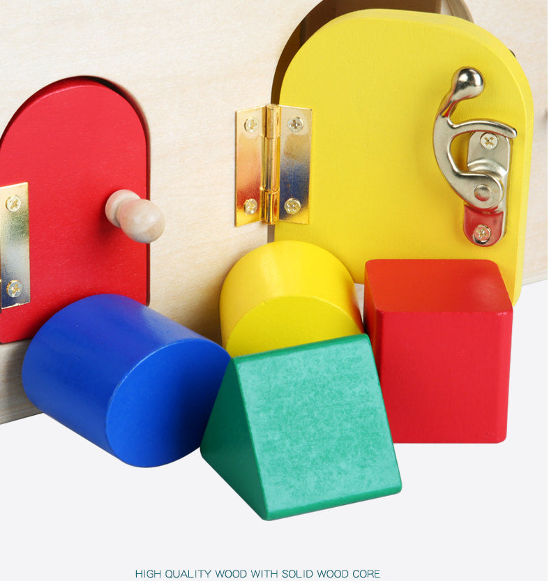 SmartLock™ Montessori - Scatola con Forme da Infilare in Legno (Giocattolo Permanenza dell'Oggetto)