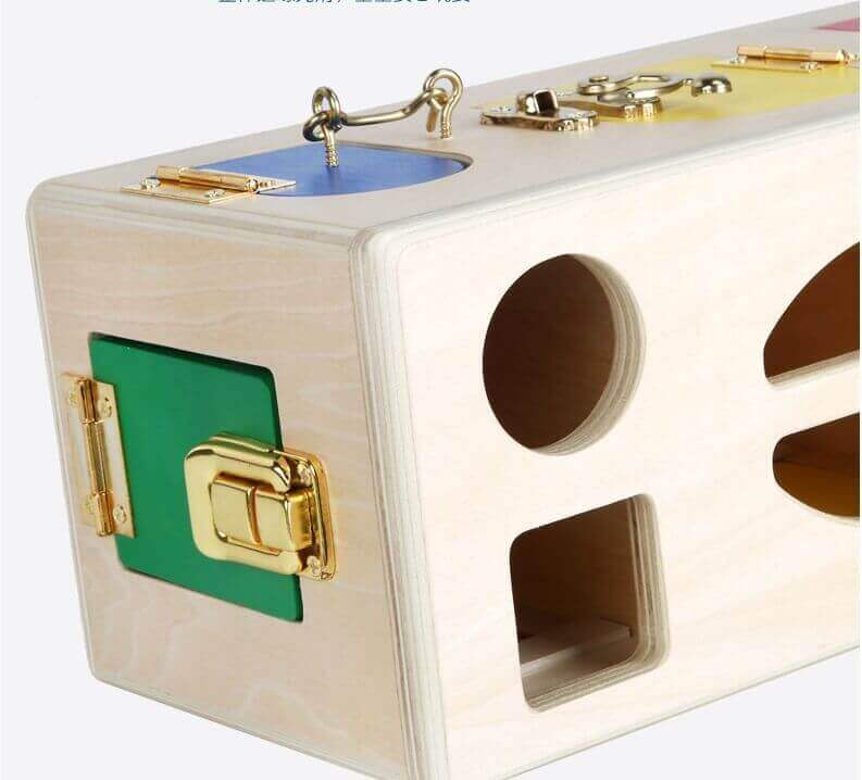 SmartLock™ Montessori - Scatola con Forme da Infilare in Legno (Giocattolo Permanenza dell'Oggetto)