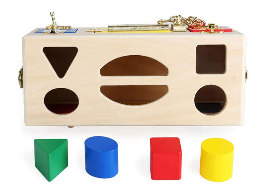 SmartLock™ Montessori - Scatola con Forme da Infilare in Legno (Giocattolo Permanenza dell'Oggetto)