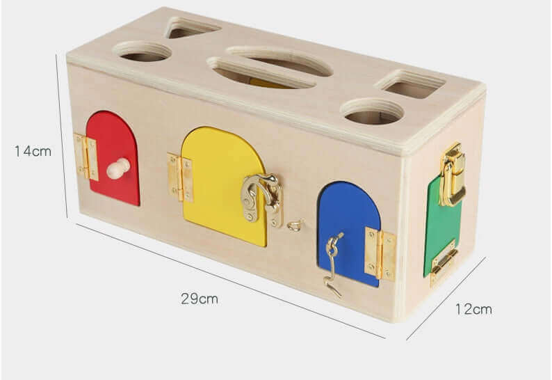 SmartLock™ Montessori - Scatola con Forme da Infilare in Legno (Giocattolo Permanenza dell'Oggetto)
