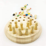 ElegancePlay™ Montessori Jeu d'Échecs Mémoire en Bois (Jeu Cérébral d'Appariement de Couleurs)