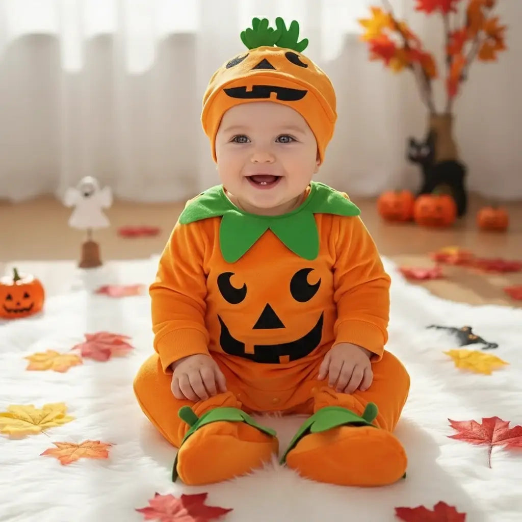 Baby Pumpkin Halloween Costume Set
