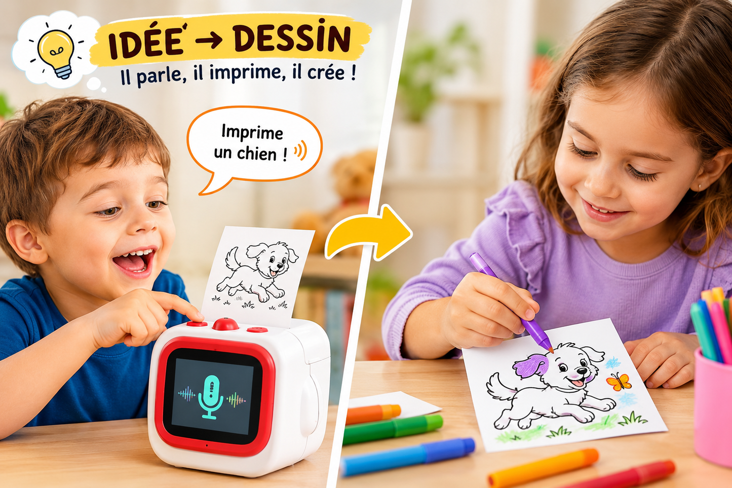 Imprimante Magique — Ses idées deviennent des dessins en quelques secondes