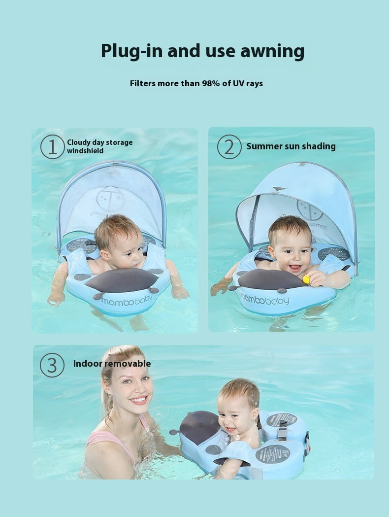 FloatBee™ Flotteur de Natation Bébé Sans Air avec Auvent (Non-Gonflable)