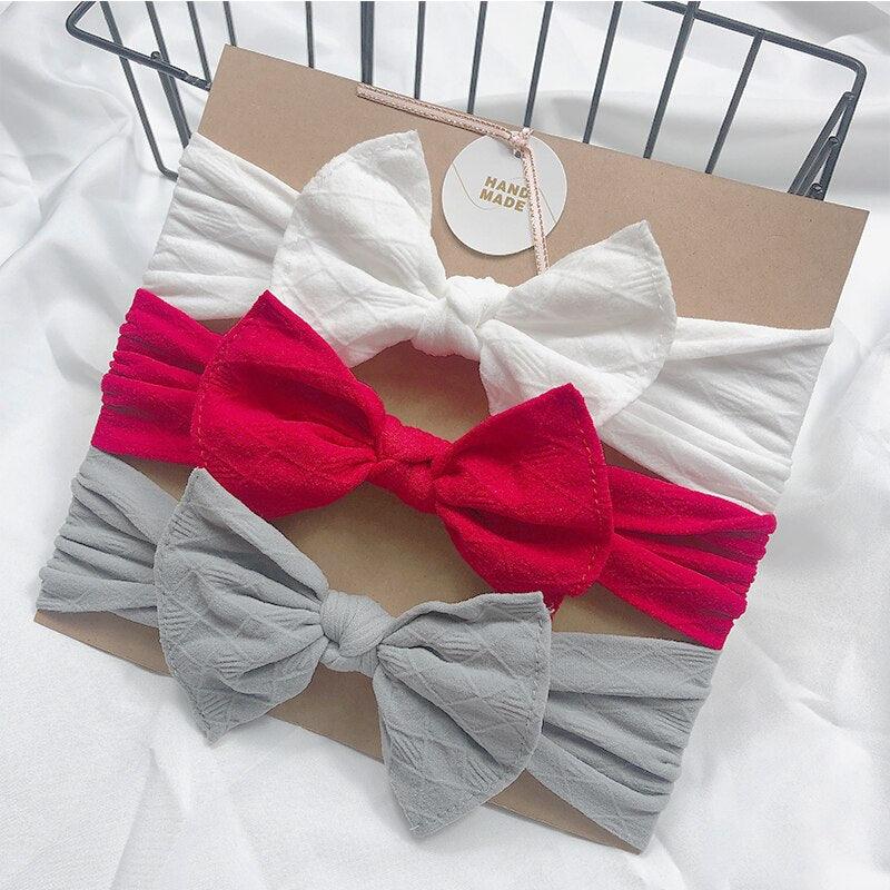 Fascia per capelli da bambina bianco rosso grigio (set da 3)