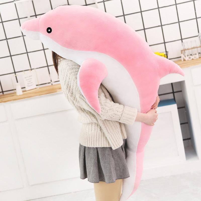 Grande peluche di delfino per bambino