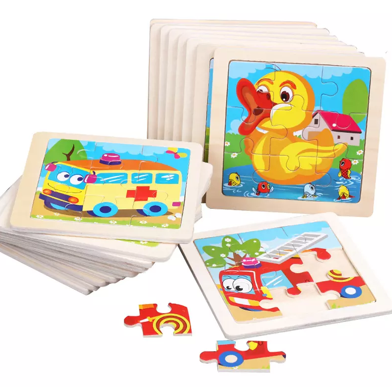 Lot de 10 Puzzles en Bois pour Enfant