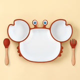 Assiette Bébé Ventouse avec Compartiments - Crabe