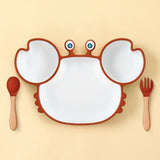 Assiette Bébé Ventouse avec Compartiments - Crabe