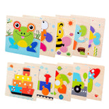 Puzzle Encastrement Montessori en Bois 10 Puzzles