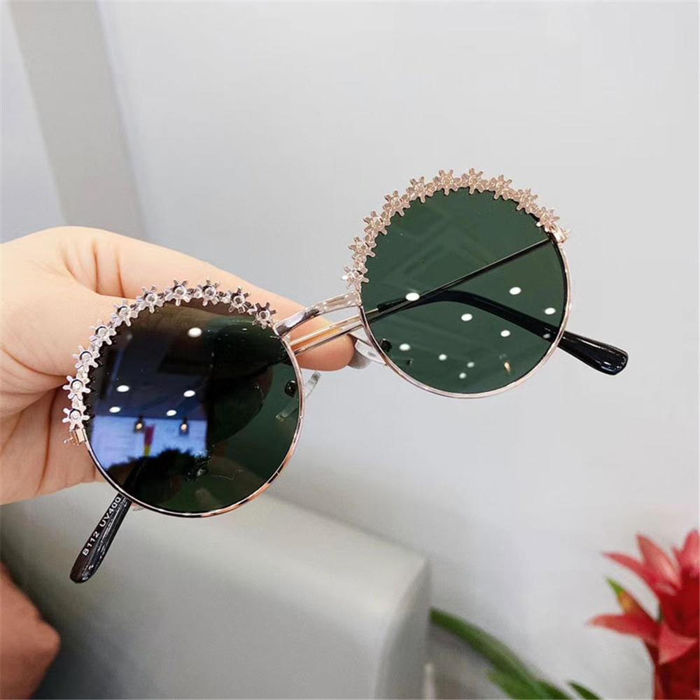 Lunettes de soleil polarisées à fleurs pour enfants avec monture métallique