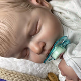 Reborn baby boy with closed eyes - Leo