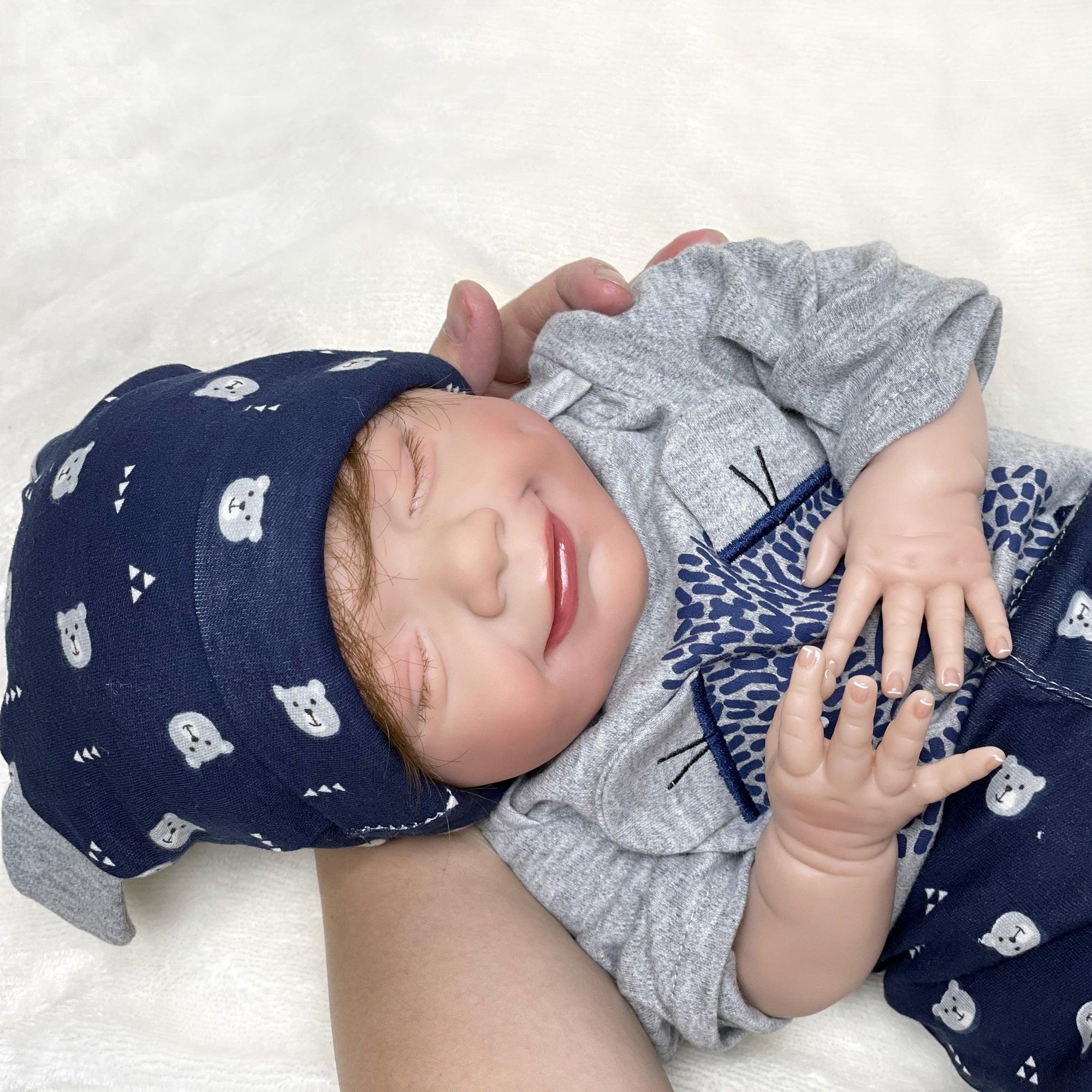 Bambola reborn maschile con gli occhi chiusi - Jules