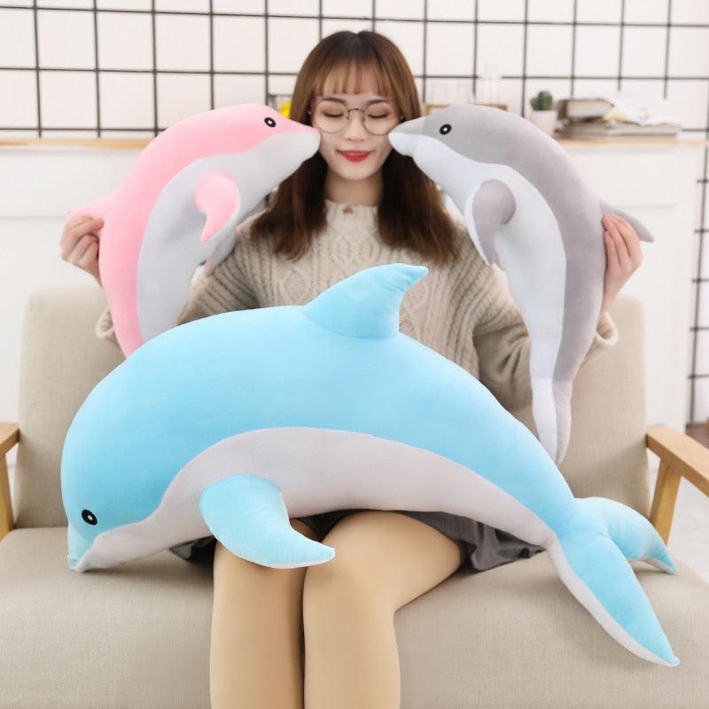Grande peluche di delfino per bambino