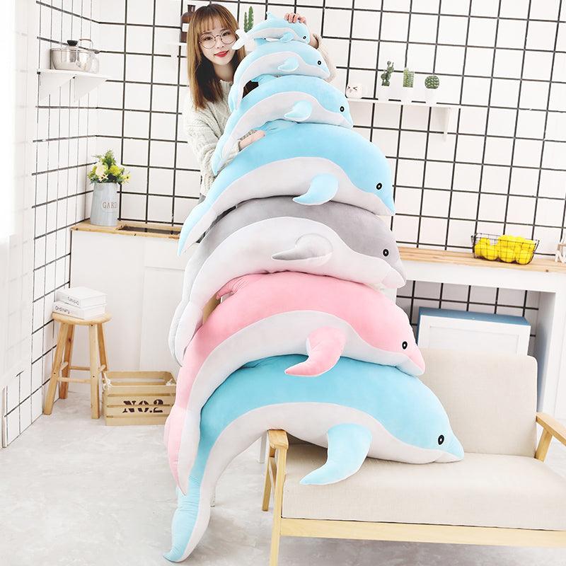 Grande peluche di delfino per bambino