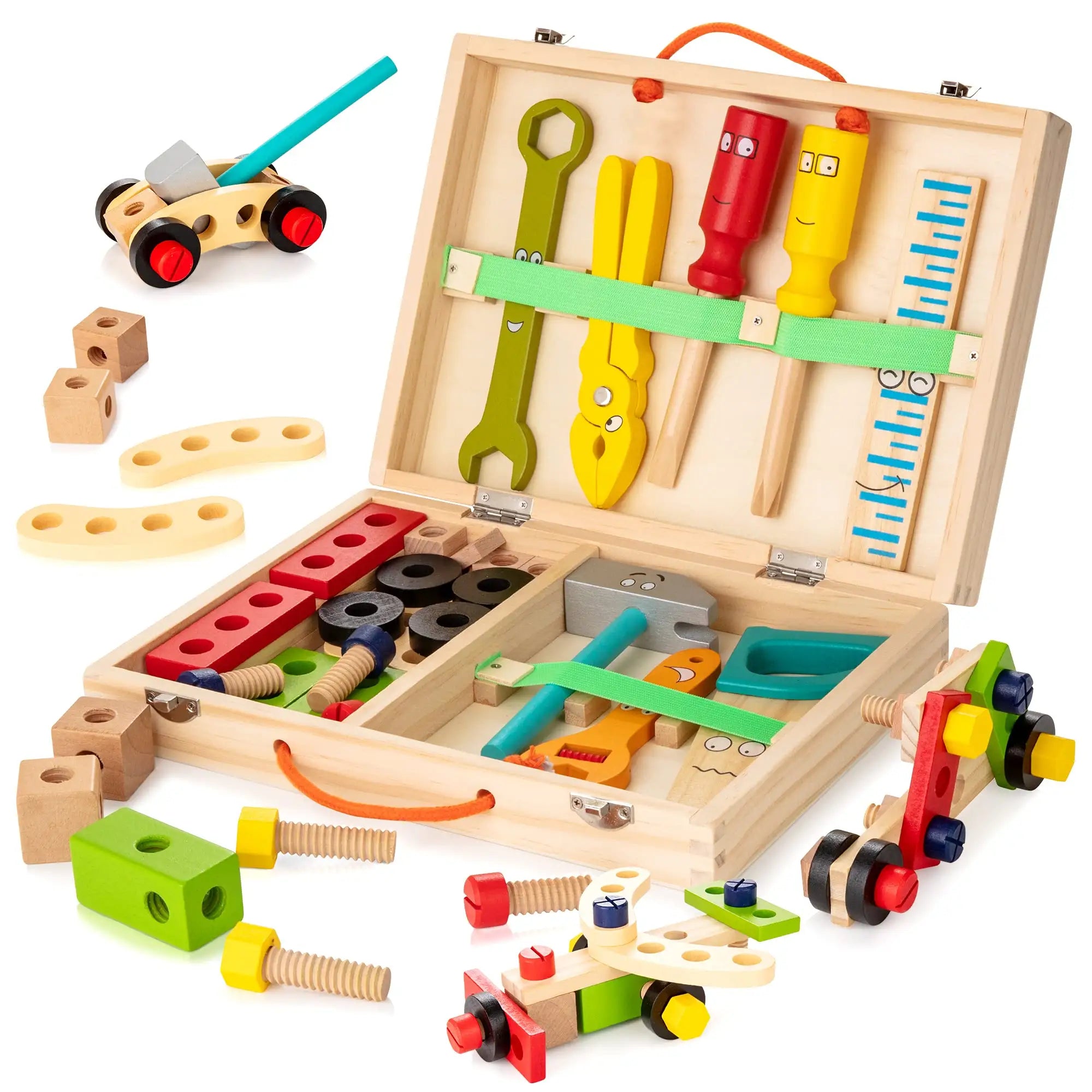 Cassetta degli attrezzi in legno per bambini