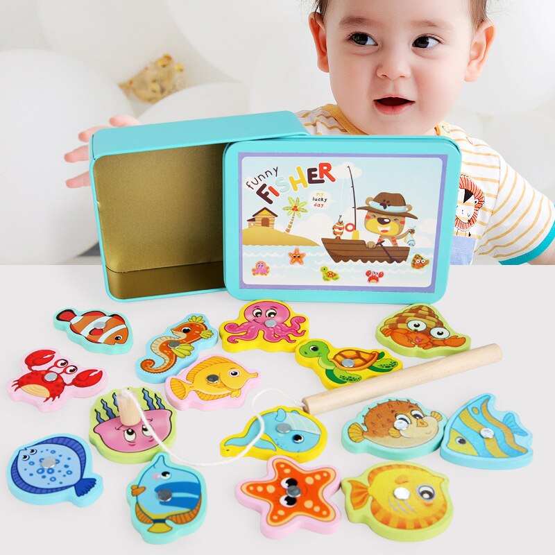 Jouets de Pêche aux poissons magnétiques Montessori