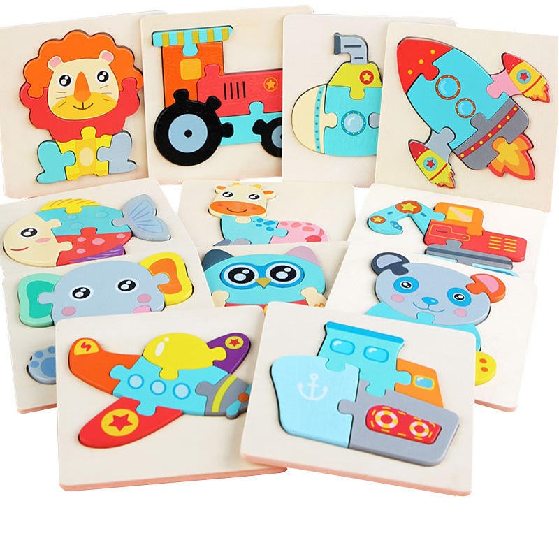 Puzzle Encastrement Montessori en Bois 5 Pièces