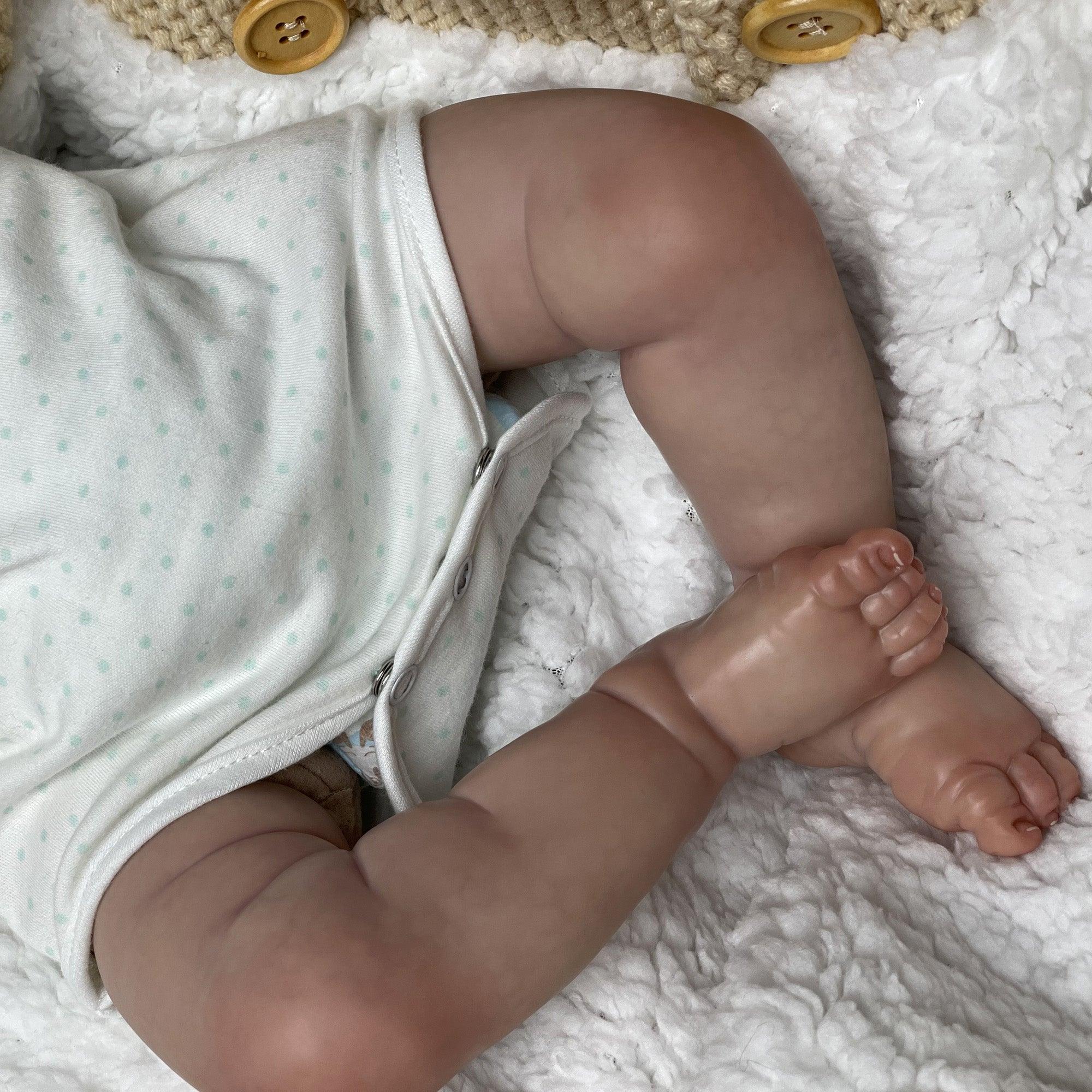 Reborn baby boy with closed eyes - Leo
