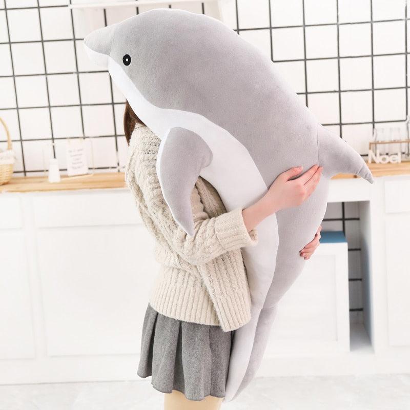 Grande peluche di delfino per bambino
