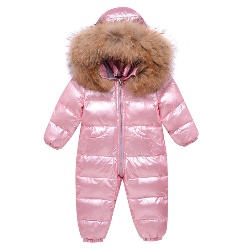 Combinaison Ski Bébé avec Capuche Fourrure