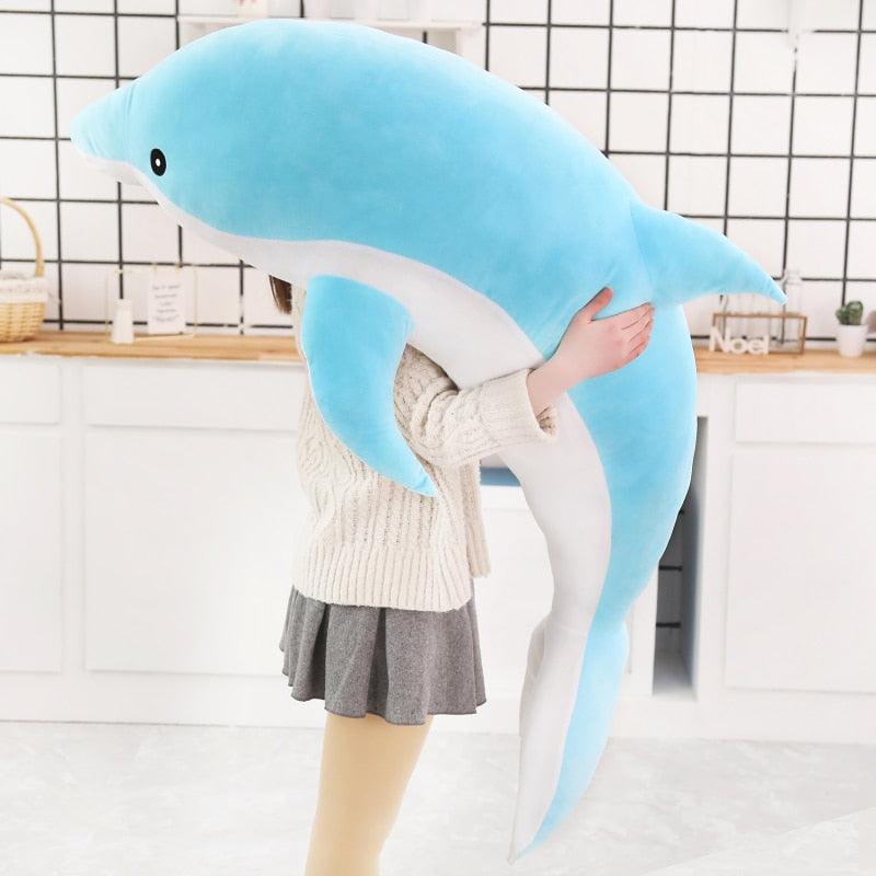 Grande peluche di delfino per bambino