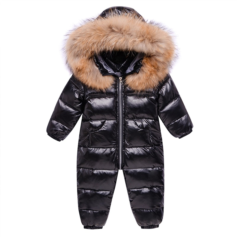 Combinaison Ski Bébé avec Capuche Fourrure