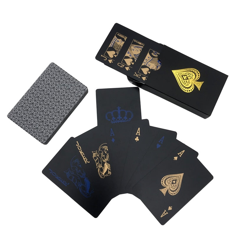 Jeu de cartes étanche – Design or et noir élégant & indéchirable