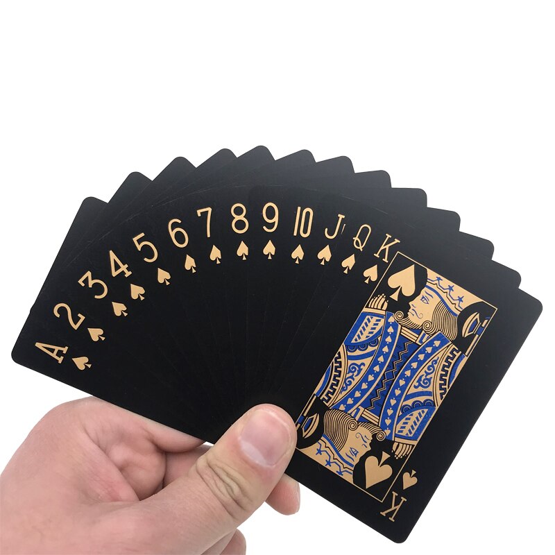 Jeu de cartes étanche – Design or et noir élégant & indéchirable