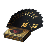 Jeu de Cartes Étanche Or/Argent et Noir
