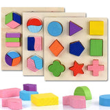 Puzzle forme geometriche Montessori in legno