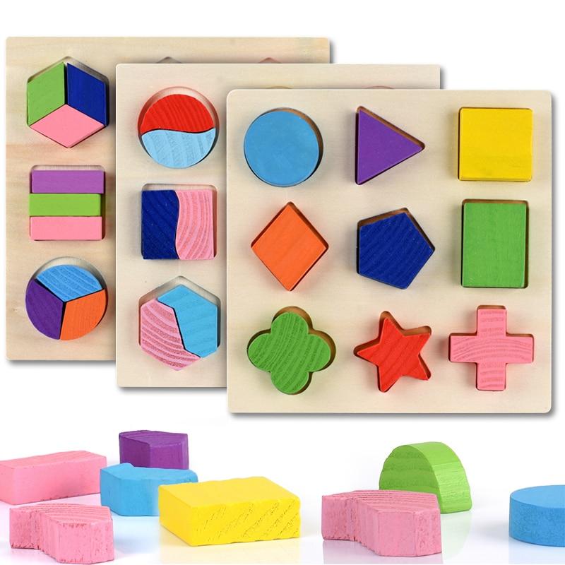 Puzzle forme geometriche Montessori in legno
