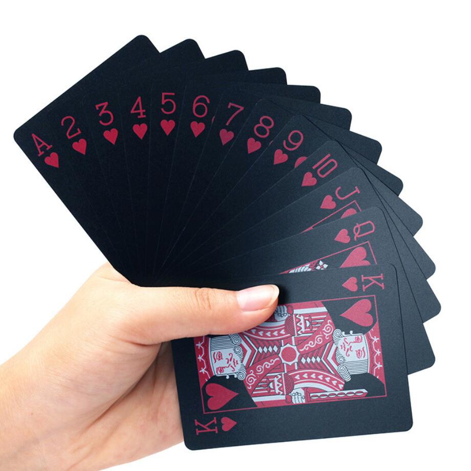 Jeu de Cartes Étanche Rouge sur fond Noir