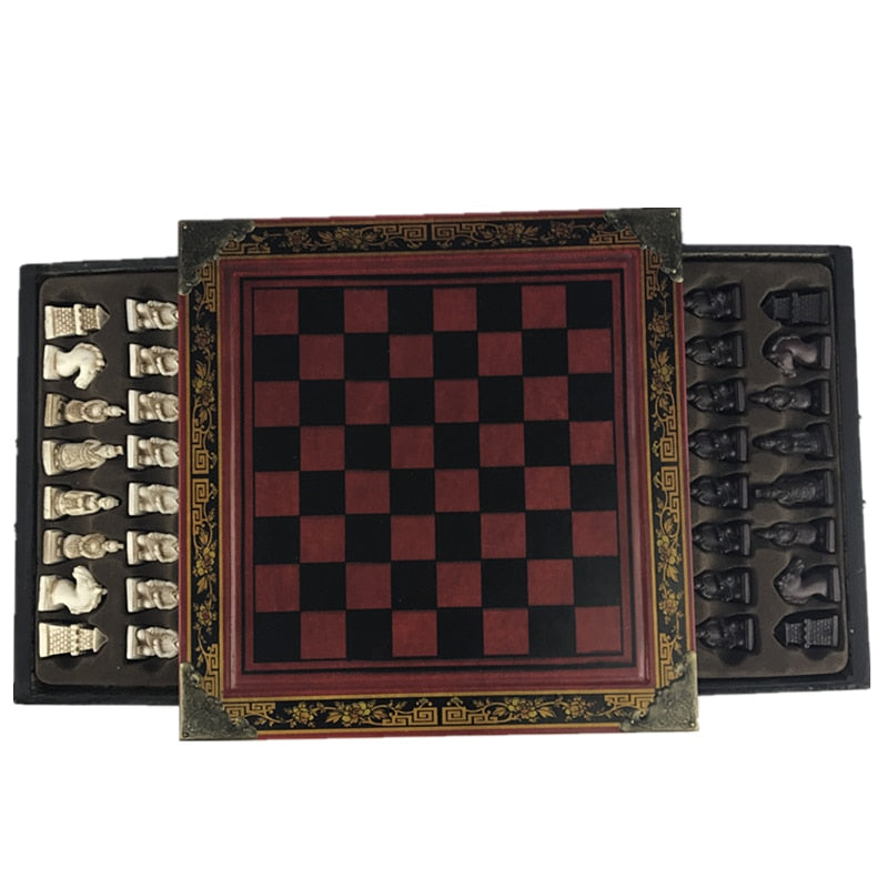 Jeu d'Échecs en Bois Sculpté