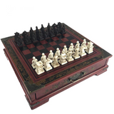 Jeu d'Échecs en Bois Sculpté