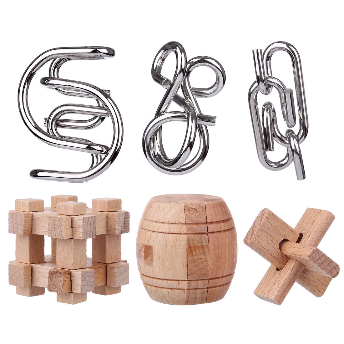 Coffret Casse-tête 6 pièces Bois & Métal