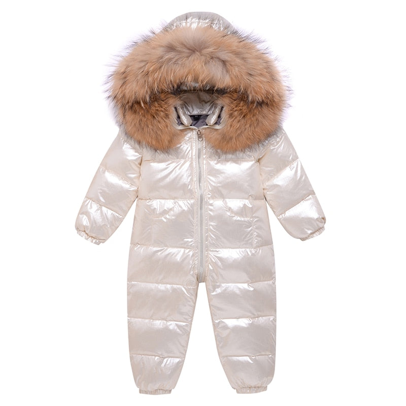 Combinaison Ski Bébé avec Capuche Fourrure
