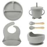 6-Piece Silicone Baby Dinnerware Set with Suction Cup