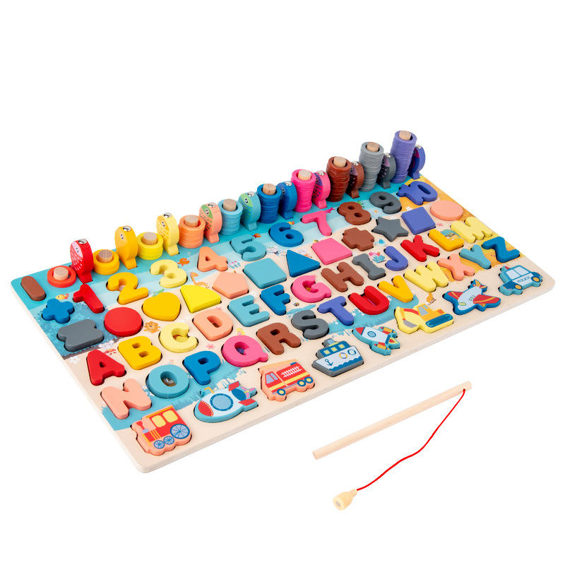 Puzzle Alfabeto, Numeri e Forme in Legno