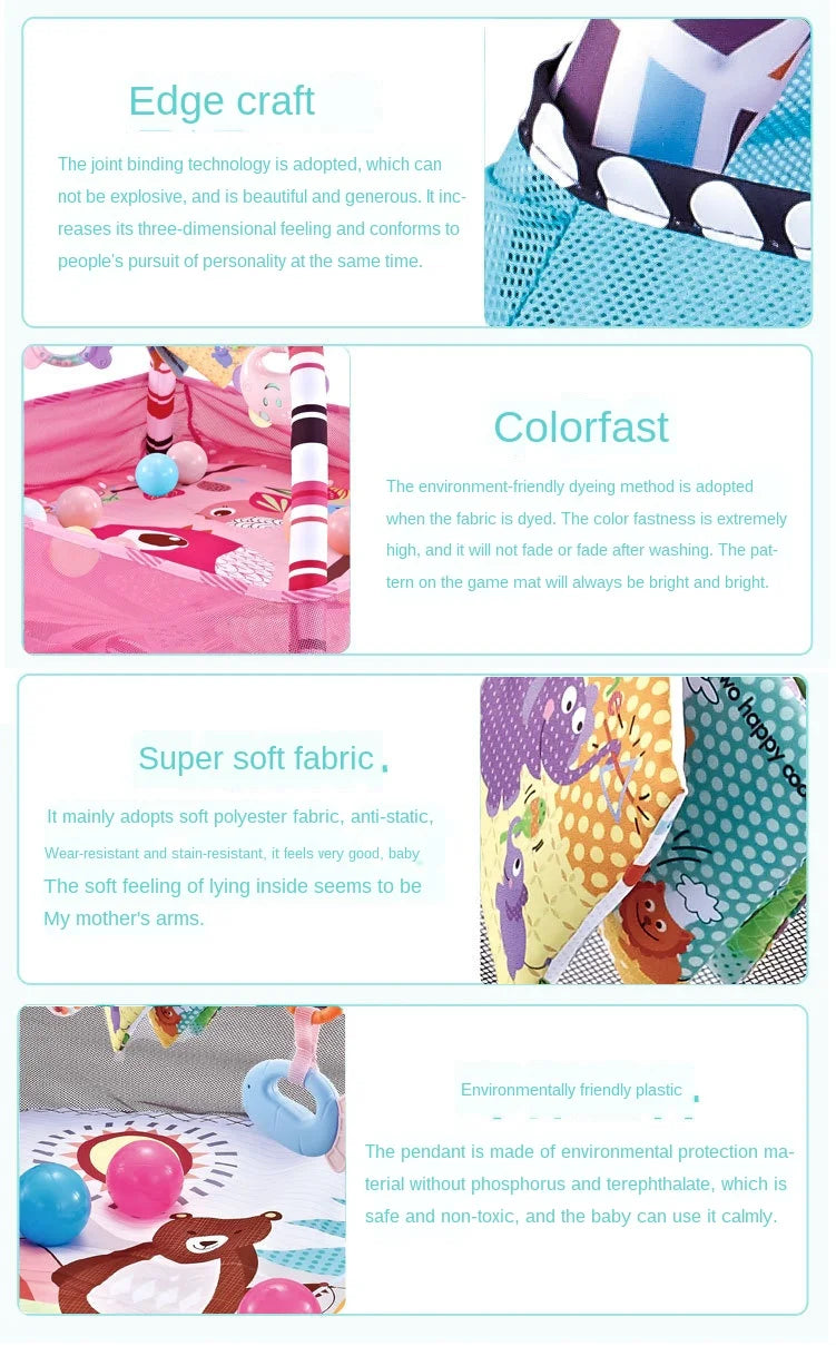 Cadre de Fitness pour bébé, couverture de jeu rampant, tapis éducatif multifonctionnel, clôture, couverture rampante, tapis pour nourrissons, jouets d'éveil